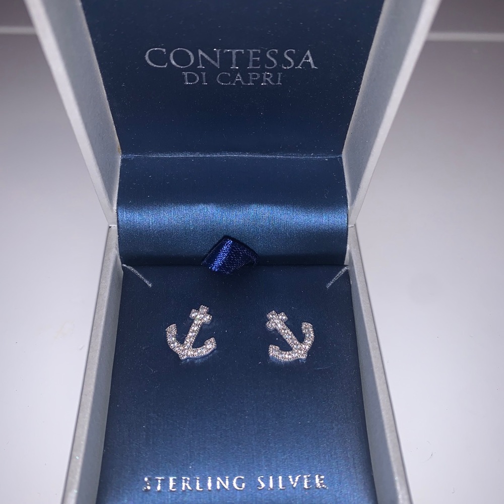 Sterling Silver Anchor Earrings